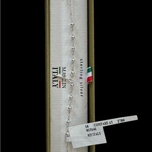 NWT Mia Fiore 925 Silver Cross and Bead Bracelet Made in Italy 6.5" + 1